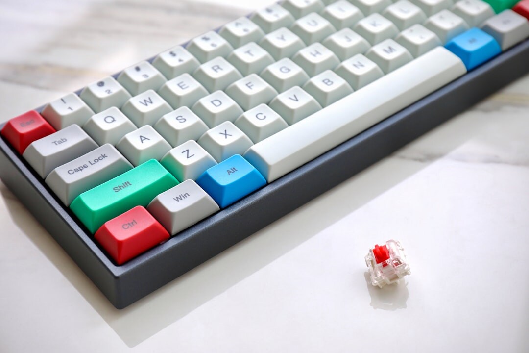 Close-up of a mechanical keyboard