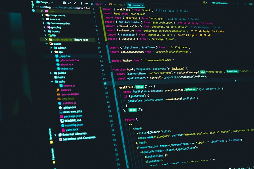 web developer coding