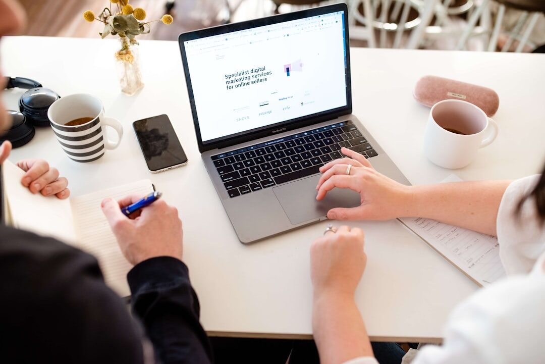 blog planning on laptop