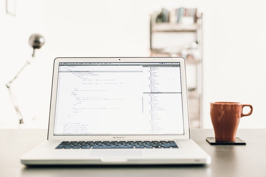 blog setup with laptop